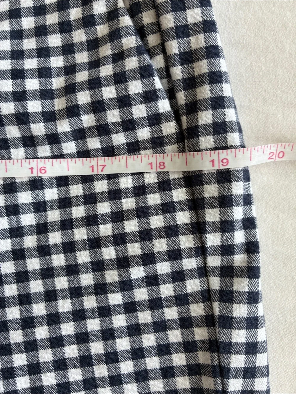J Crew Cameron Bi-Stretch Cotton Gingham Pants in Blue and White, Size 10